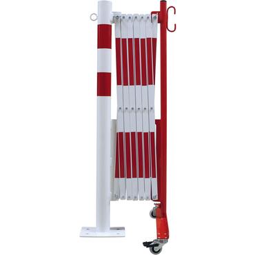 Expanding barrier with fixed demarcation post, Ø 60 mm, red/white